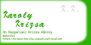 karoly krizsa business card